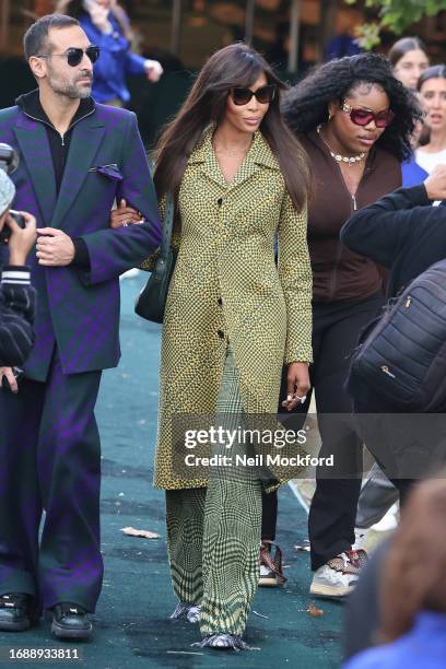 Naomi Campbell attends Burberry s/s24 Collection catwalk show at Highbury Fields during London Fashion Week September 2023 on September 18, 2023 in...