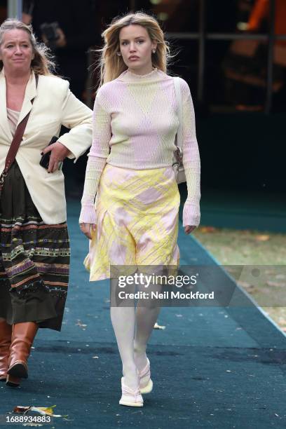 Georgia May Jagger attends Burberry s/s24 Collection catwalk show at Highbury Fields during London Fashion Week September 2023 on September 18, 2023...