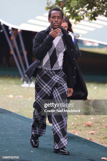 Micheal Ward attends Burberry s/s24 Collection catwalk show at Highbury Fields during London Fashion Week September 2023 on September 18, 2023 in...