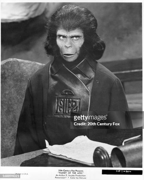 Kim Hunter in a scene from the film 'Planet Of The Apes', 1968.