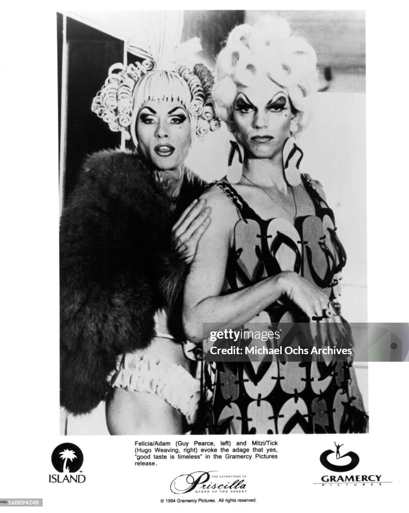 Guy Pearce and Hugo Weaving in drag in a scene from the film 'The