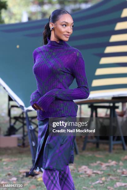 Jourdan Dunn attends Burberry s/s24 Collection catwalk show at Highbury Fields during London Fashion Week September 2023 on September 18, 2023 in...