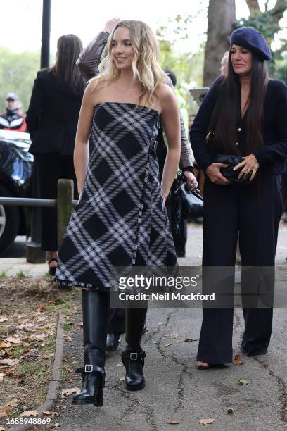 Jodie Comer attends Burberry s/s24 Collection catwalk show at Highbury Fields during London Fashion Week September 2023 on September 18, 2023 in...