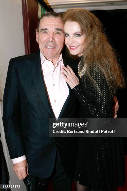 Cyrielle Clair and companion Michel Corbiere attend 'Ninon, Lenclos ou La Liberte' Theater Play on May 15, 2013 in Paris, France.