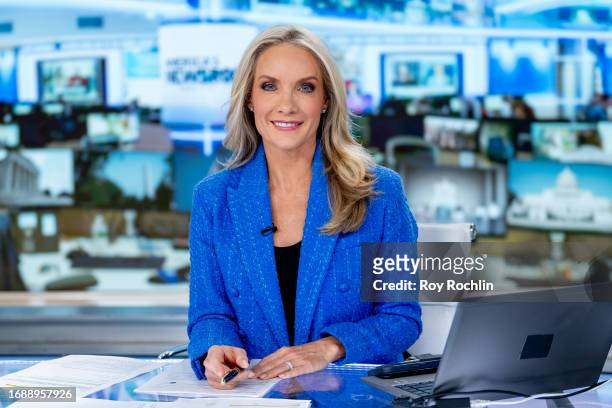Host Dana Perino as Chevron CEO Mike Wirth visits "America's Newsroom" with hosts Bill Hemmer and Dana Perino at Fox News Channel Studios on...
