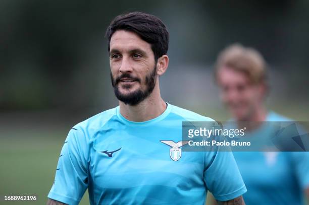 Luis Alberto of SS Lazio during a training session, ahead of their UEFA Champions League group stage match against Atletico Madrid, at Formello...