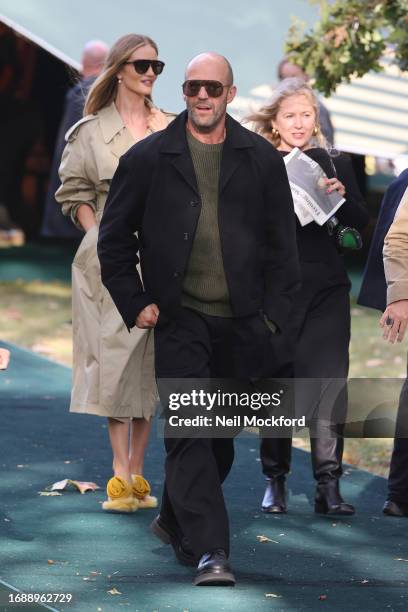 Rosie Huntington Whiteley and Jason Statham attend Burberry s/s24 Collection catwalk show at Highbury Fields during London Fashion Week September...