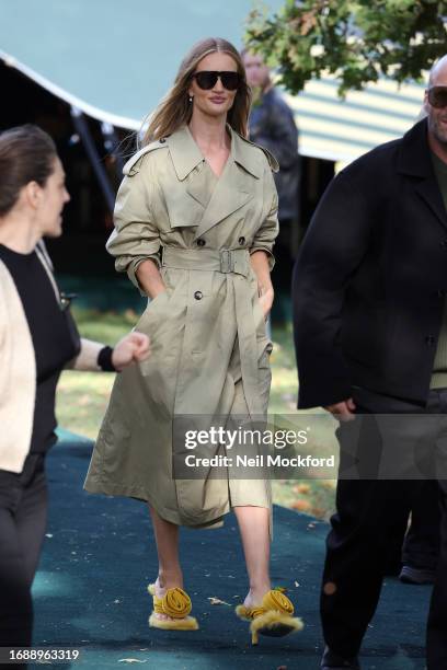 Rosie Huntington Whiteley attends Burberry s/s24 Collection catwalk show at Highbury Fields during London Fashion Week September 2023 on September...