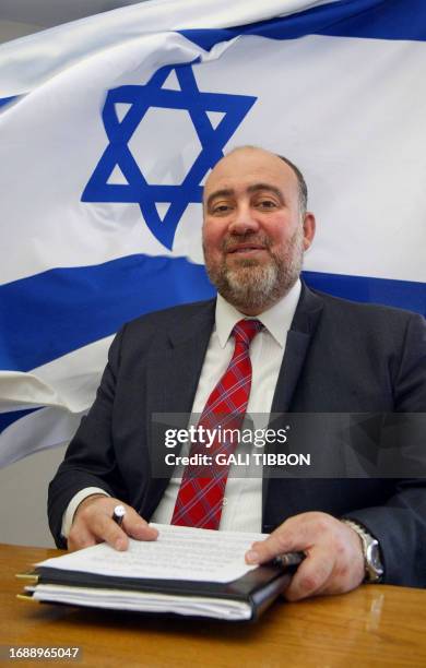 Ron Prosor, Director General of the Israeli Ministry of Foreign Affairs, speaks 03 March 2005 to the press at the Yad Vashem, Holocaust Museum, in...