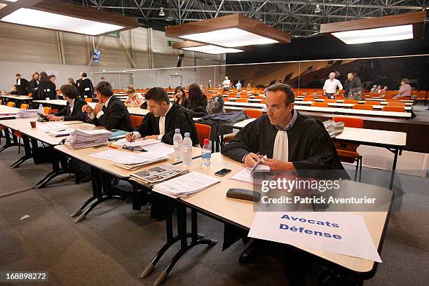 Women who received PIP breast with her lawer inside the courthouse at Parc Chanot on May 16, 2013 in Marseille, France. Jean-Claude Mass and his PIP...