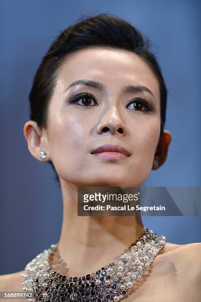 Zhang Ziyi attends 'The Bling Ring' premiere during The 66th Annual Cannes Film Festival at the Palais des Festivals on May 16, 2013 in Cannes,...