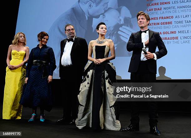 Un Certain Regard jury members Ludivine Sagnier, Ilda Santiago, Enrique Gonzalez, Zhang Ziyi and Thomas Vinterberg attend 'The Bling Ring' premiere...