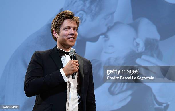 Un Certain Regard jury member Thomas Vinterberg speaks during 'The Bling Ring' premiere during The 66th Annual Cannes Film Festival at the Palais des...