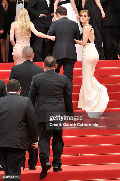 Claire Julien, Israel Broussard and Emma Watson attend 'The Bling Ring' premiere during The 66th Annual Cannes Film Festival at the Palais des...