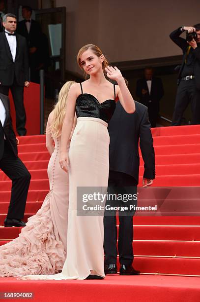 Actress Emma Watson attends the Premiere of 'The Bling Ring' at The 66th Annual Cannes Film Festival at Palais des Festivals on May 16, 2013 in...