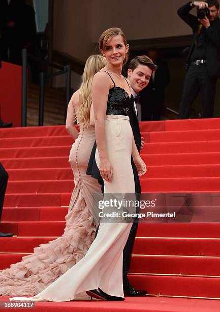 Actress Emma Watson attends the Premiere of 'The Bling Ring' at The 66th Annual Cannes Film Festival at Palais des Festivals on May 16, 2013 in...