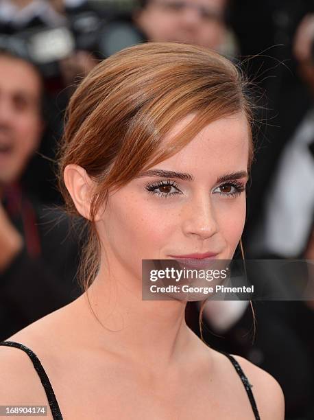 Actress Emma Watson attends the Premiere of 'The Bling Ring' at The 66th Annual Cannes Film Festival at Palais des Festivals on May 16, 2013 in...