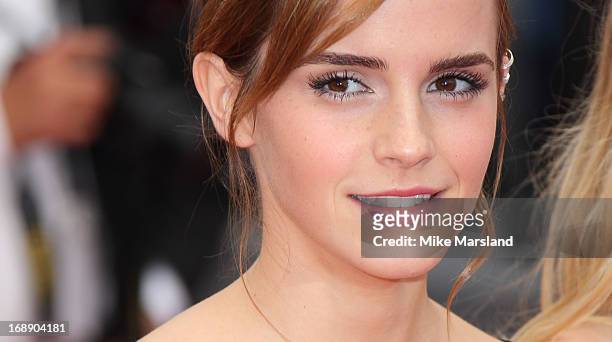 Emma Watson attends the Premiere of 'The Bling Ring' at The 66th Annual Cannes Film Festival at Palais des Festivals on May 16, 2013 in Cannes,...