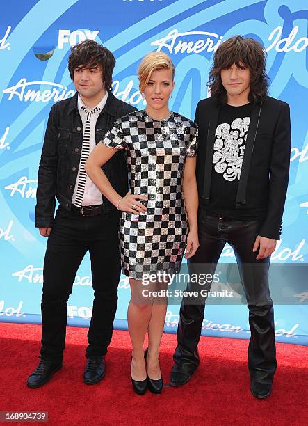 Musicians Neil Perry, Kimberly Perry, and Reid Perry of The Band Perry arrive at FOX's "American Idol" Grand Finale at Nokia Theatre L.A. Live on May...