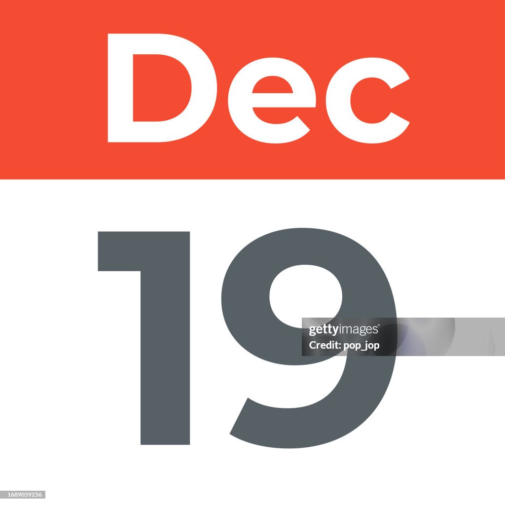 December 19 Calendar Leaf Vector Illustration High-Res Vector Graphic ...