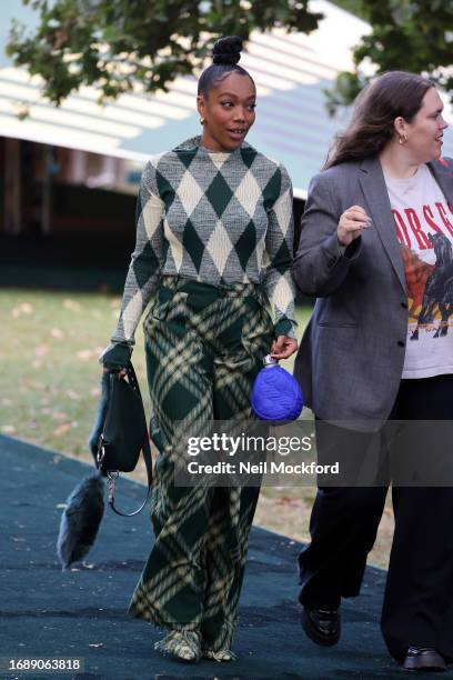 Naomi Ackie attends Burberry s/s24 Collection catwalk show at Highbury Fields during London Fashion Week September 2023 on September 18, 2023 in...