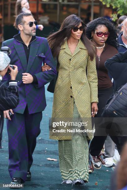 Naomi Campbell attends Burberry s/s24 Collection catwalk show at Highbury Fields during London Fashion Week September 2023 on September 18, 2023 in...