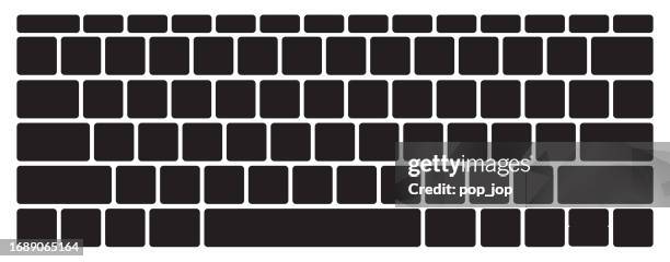 ilustraciones, imágenes clip art, dibujos animados e iconos de stock de teclado vacío del ordenador portátil - plantilla de ilustración vectorial - teclado de ordenador