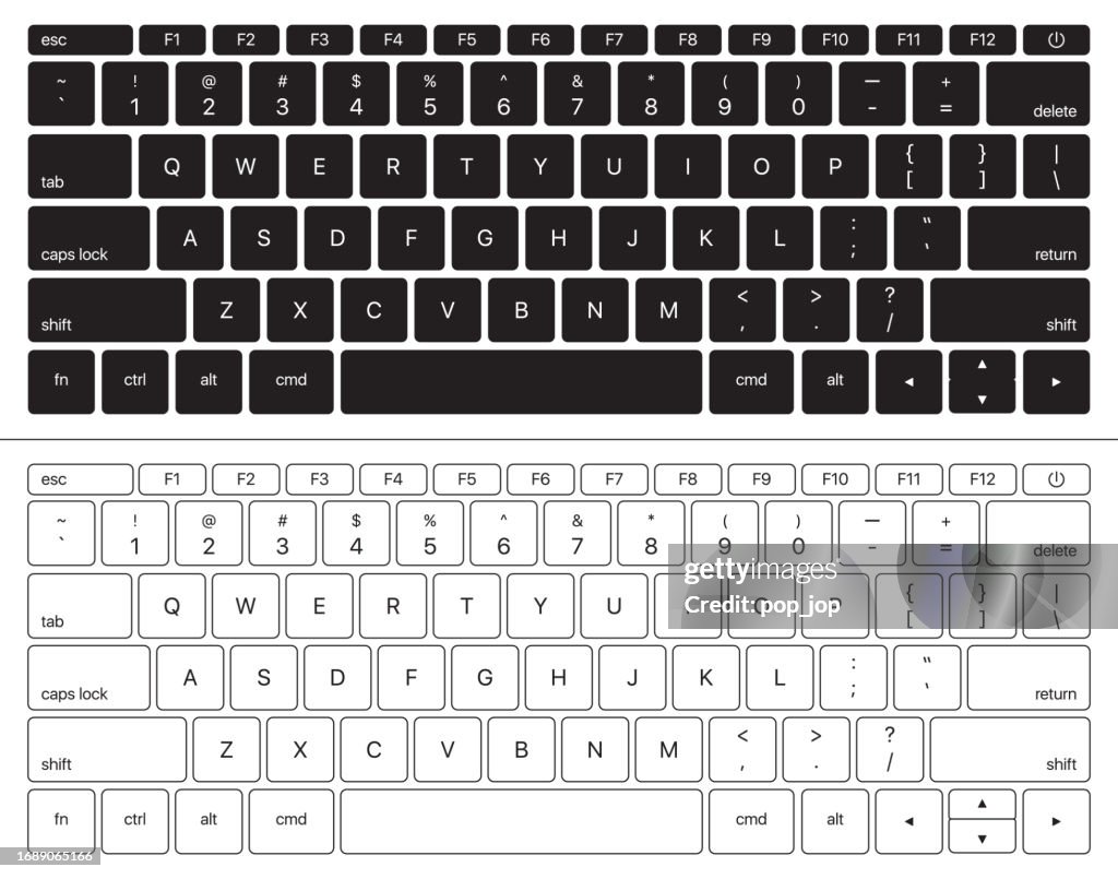 Laptop Keyboard Set - Vector Illustration Template