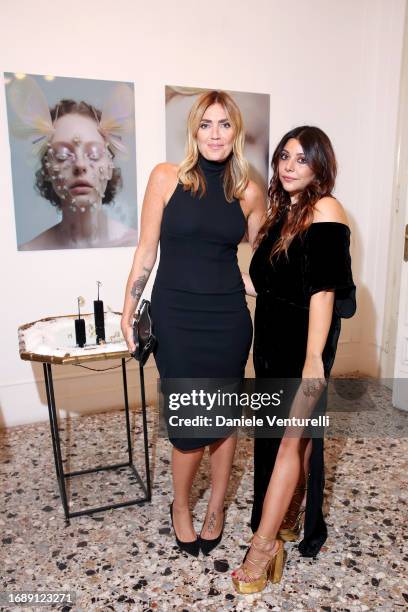 Chiara Maci and Lavinia Fuksas attend the celebration of Lavinia Fuksas SS24 jewelry collection on September 18, 2023 in Milan, Italy.