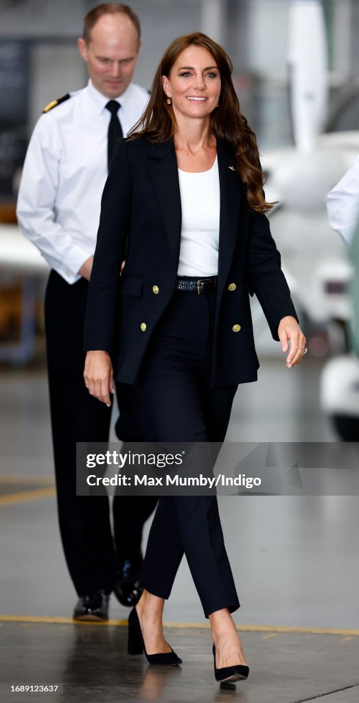 The Princess Of Wales Visits Royal Naval Air Station Yeovilton