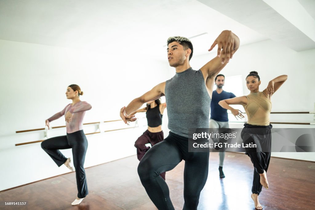 Group of people dancing at dance studio