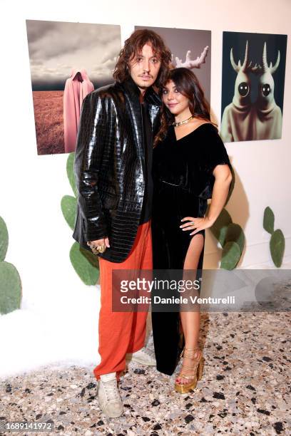 Alessandro Francalanci and Lavinia Fuksas attend the celebration of Lavinia Fuksas SS24 jewelry collection on September 18, 2023 in Milan, Italy.