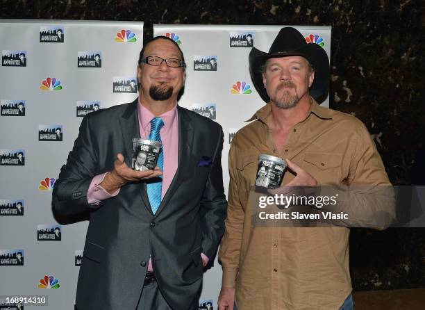 Penn Jillette and Trace Adkins attend "All Star Celebrity Apprentice" Red Carpet Event at Trump Tower on May 16, 2013 in New York City.