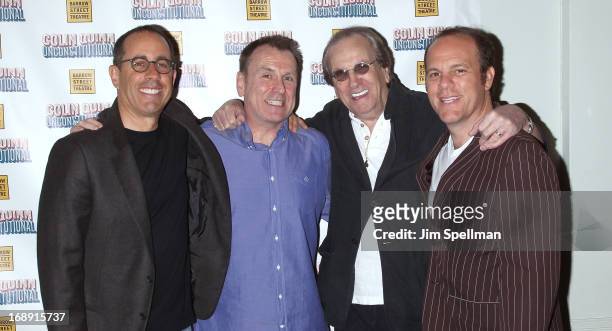 Jerry Seinfeld, Colin Quinn, Danny Aiello and Tom Papa attend the "Colin Quinn Unconstituional" Off-Broadway Opening Night at the Barrow Street...