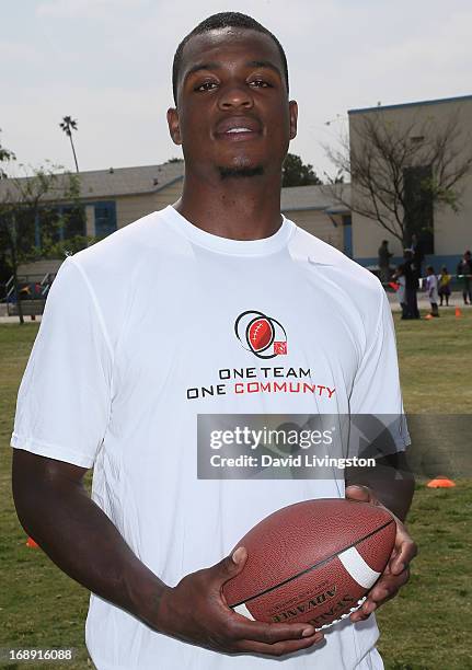 Player Dion Jordan attends "NFL Coming Back to LA!" hosted by LA's BEST and the NFL Players Association on May 16, 2013 in Los Angeles, California.