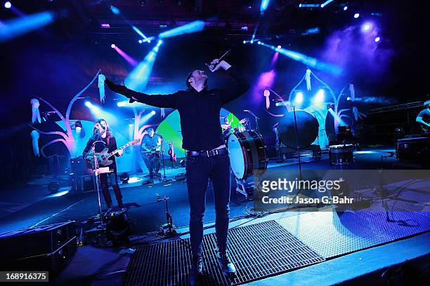 Imagine Dragons performs at Red Rocks Amphitheatre on May 16, 2013 in Morrison, Colorado.