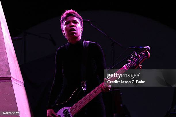 Jamila Weaver of Nico Vega performs at Red Rocks Amphitheatre on May 16, 2013 in Morrison, Colorado.