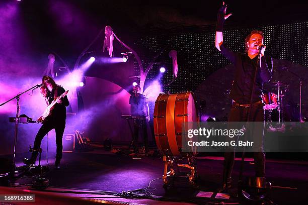 Imagine Dragons' Wayne Sermon and Dan Reynolds perform at Red Rocks Amphitheatre on May 16, 2013 in Morrison, Colorado.