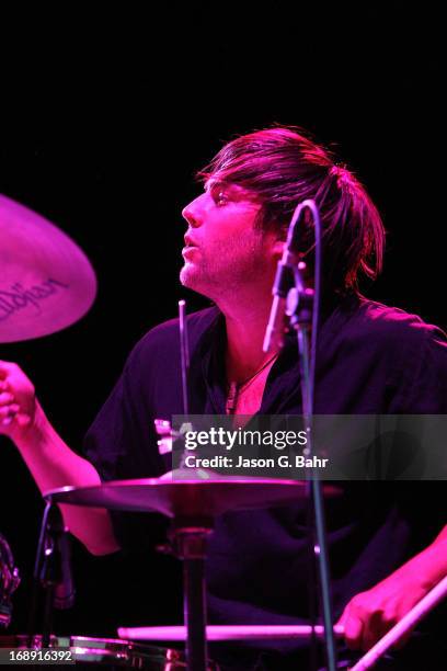 Dan Epand of Nico Vega performs at Red Rocks Amphitheatre on May 16, 2013 in Morrison, Colorado.