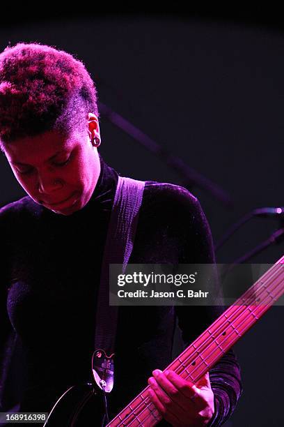 Jamila Weaver of Nico Vega performs at Red Rocks Amphitheatre on May 16, 2013 in Morrison, Colorado.