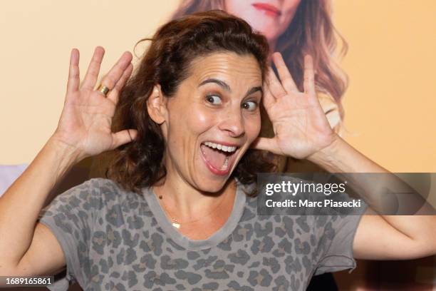 Actress Cecile Rebboah attends the "Nouveau Depart" premiere at UGC Cine Cite des Halleson September 18, 2023 in Paris, France.