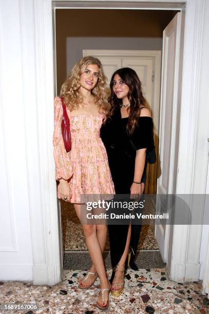 Sveva Clavarino and Lavinia Fuksas attend the celebration of Lavinia Fuksas SS24 jewelry collection on September 18, 2023 in Milan, Italy.