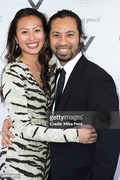 Mya Berger and Hair Stylist Vu Nguyen attend the Vu Hair New York Opening Celebration at The Peninsula Hotel on May 16, 2013 in New York City.