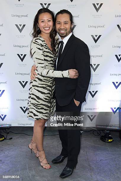 Mya Berger and Hair Stylist Vu Nguyen attend the Vu Hair New York Opening Celebration at The Peninsula Hotel on May 16, 2013 in New York City.