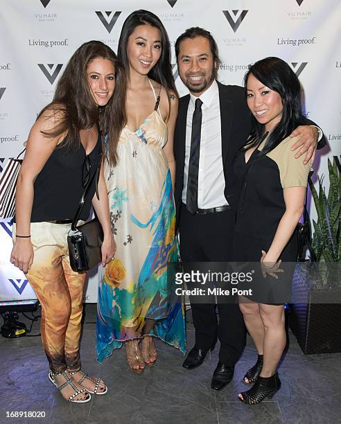 Hair Stylist Vu Nguyen , Radio Personality Miss Info and guests attend the Vu Hair New York Opening Celebration at The Peninsula Hotel on May 16,...