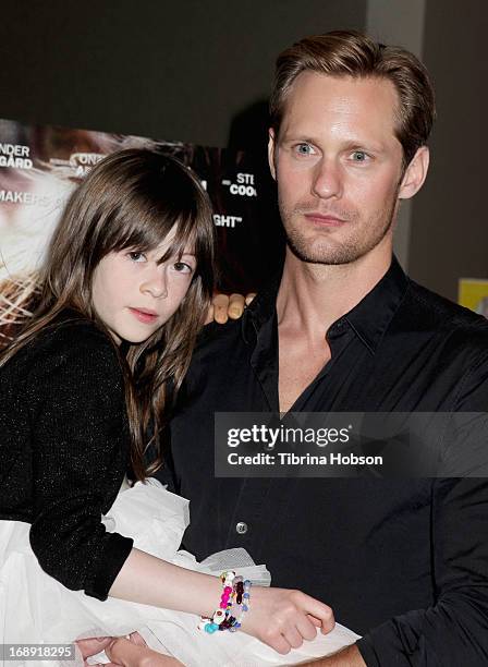 Onata Aprile and Alexander Skarsgard attend the LA Times Indie Focus screening of "What Masie Knew" at Laemmle Theater on May 16, 2013 in North...