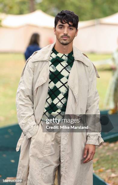 Taylor Zakhar Perez attends the Burberry show during London Fashion Week September 2023 on September 18, 2023 in London, England.