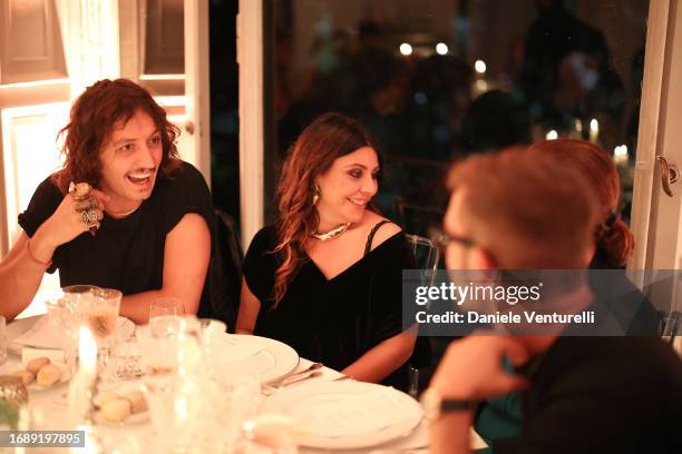 Alessandro Francalanci and Lavinia Fuksas attend the celebration of Lavinia Fuksas SS24 jewelry collection on September 18, 2023 in Milan, Italy.