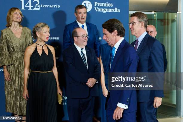 Second Vicepresident Yolanda Diaz, Culture Minister Miquel Iceta, Jose Maria Aznar and Alberto Nuñez Feijoo attend the first edition of 'The La...