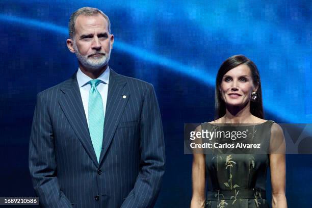 King Felipe VI of Spain and Queen Letizia of Spain attend the first edition of 'The La Vanguardia Awards' at the Museo Nacional de Arte de Cataluña...